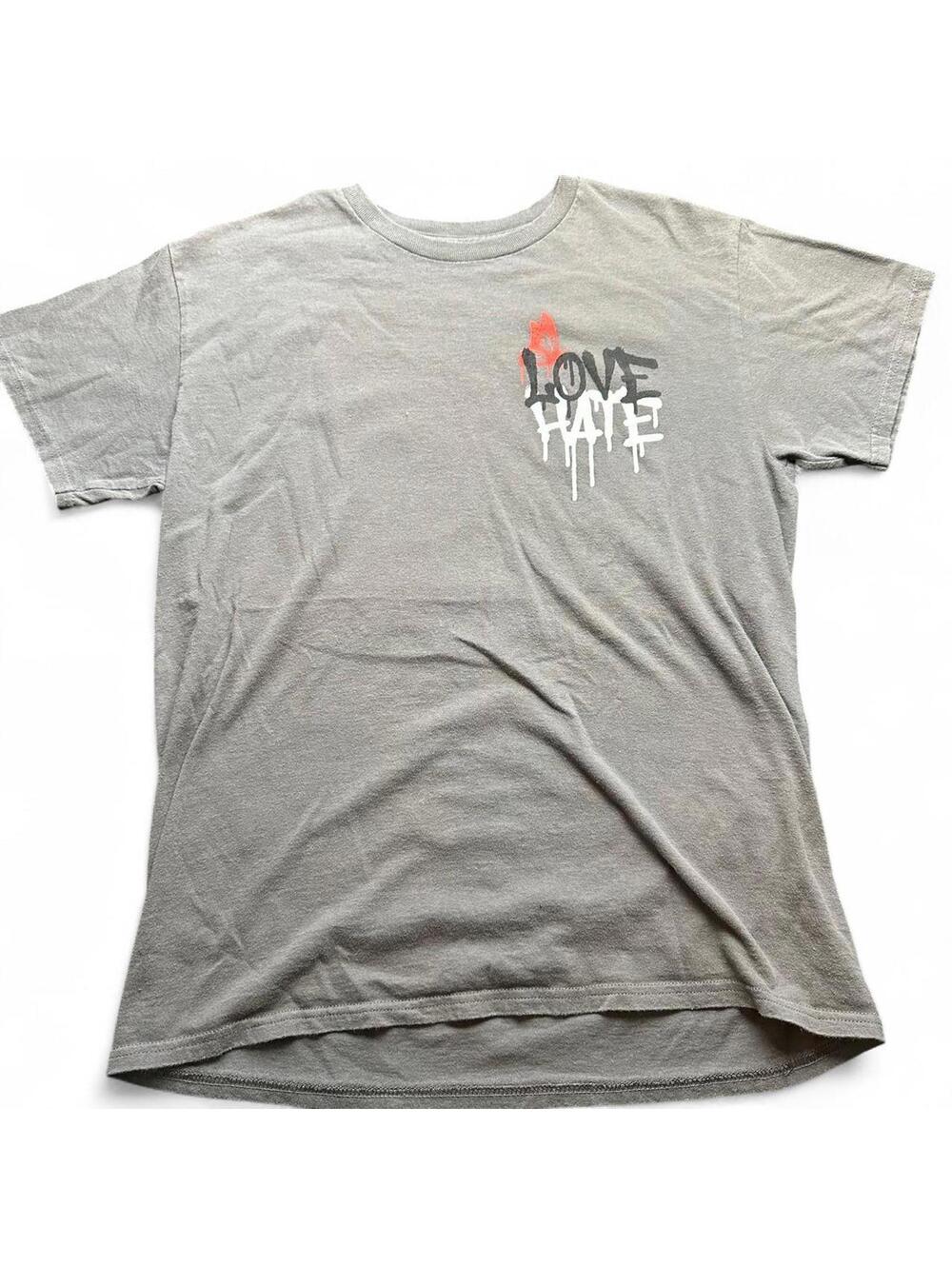 Grunge Graphic T-Shirt Love Hate Angels Medium